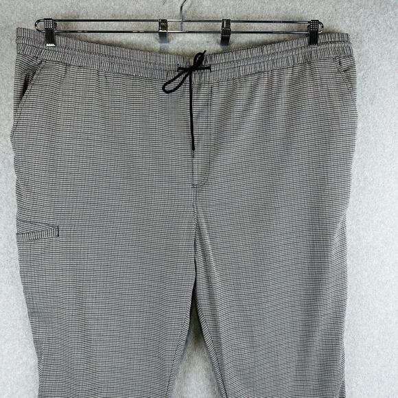 Original Use Mens Jeans Sz 4XL Tall Pant Pull on Tie Stretch Waist Houndstooth - Picture 2 of 9
